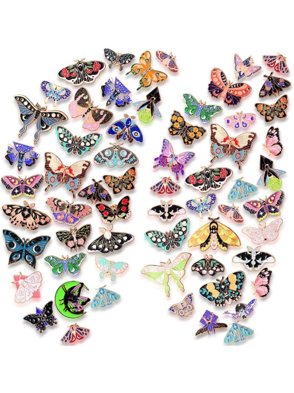 100 Enamel Lapel Pins Set - Cute Brooches for Gifts, Crafts & Collectibles